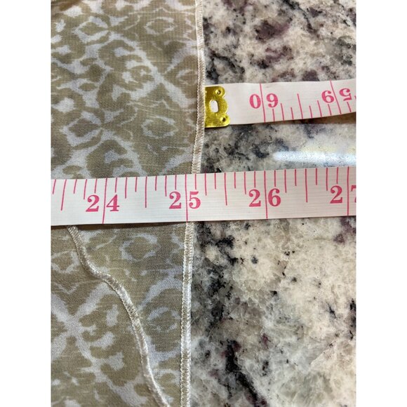 Chicos Blouse Womens Size 2 Large Tan Lace Shoulders Back 3/4 Sleeve Lagenlook - Picture 5 of 5